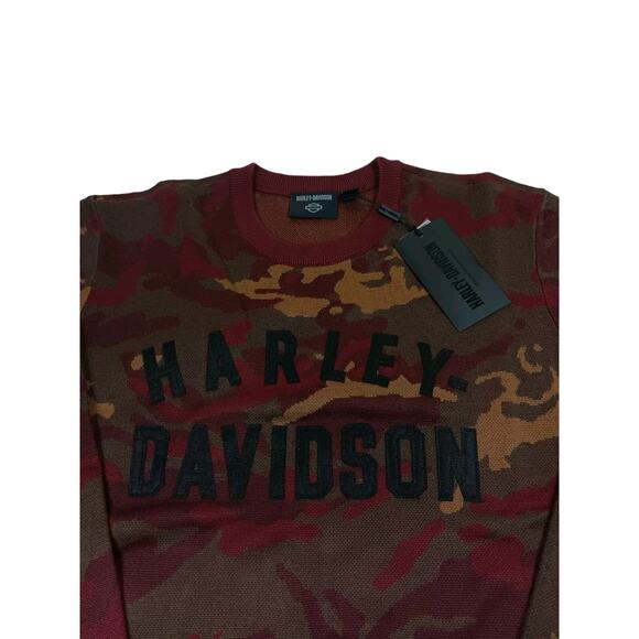 NWT Harley-Davidson® Men's Sweater-Knit Red/Camo 96309-23VM/000L Men’s XXL - Picture 3 of 6